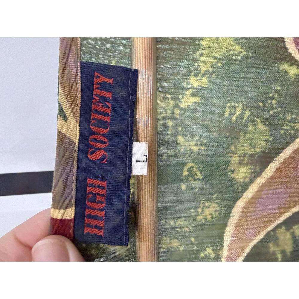 Vintage High Society L Patchwork Pattern Button-F… - image 4